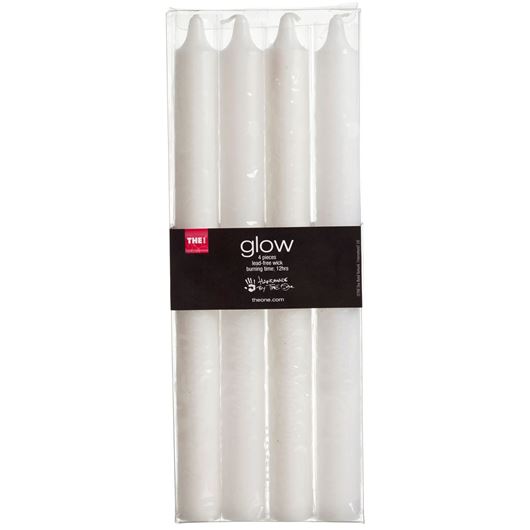 GLOW taper candle set of 4 white