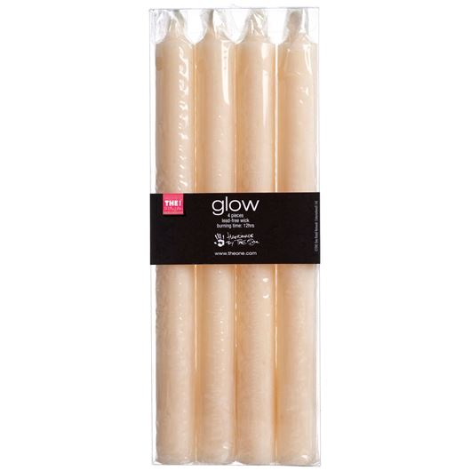 GLOW taper candle set of 4 cream