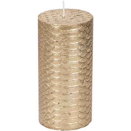 Picture of SHAGREEN pillar candle 8x15 gold