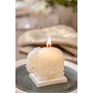 ELEPHANT candle h9cm cream
