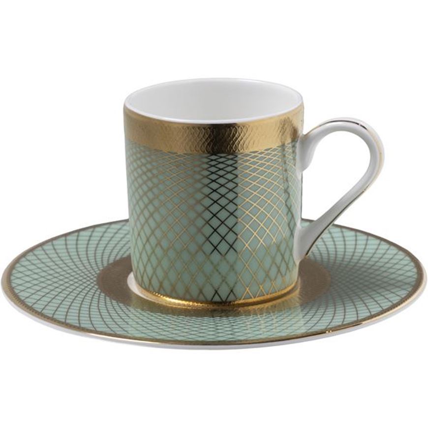 Picture of STEFANY espresso cup and saucer blue/gold