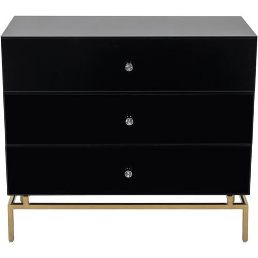 THEA chest 3 drawers black/gold