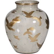 FEATHER vase h26cm brown/gold