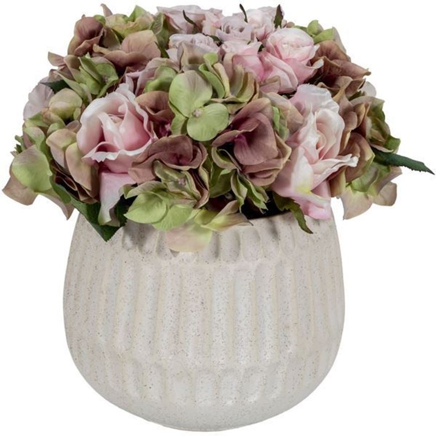 FLORAL arrangement h30cm pink/cream