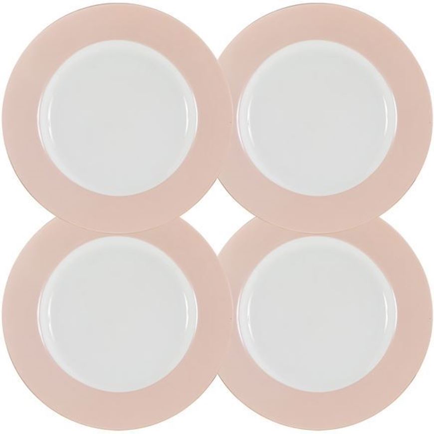 MIST dinner plate d27cm set of 4 white/pink