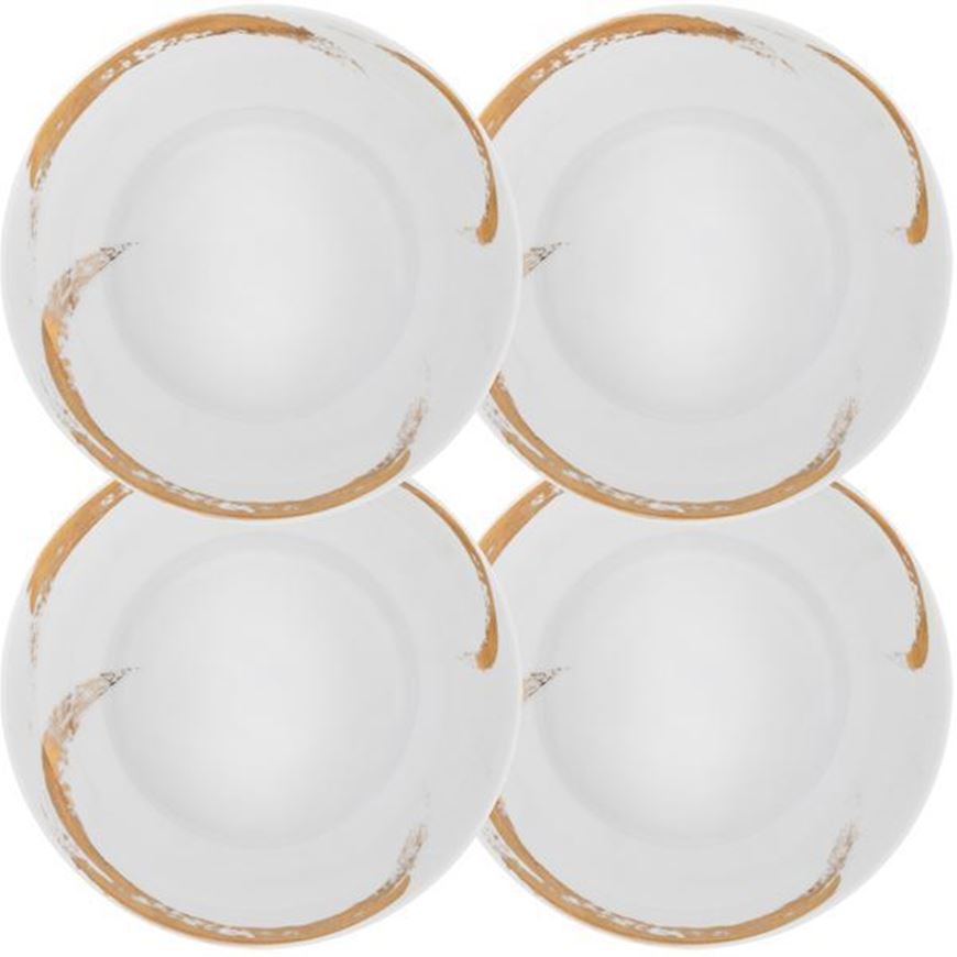 ODESSA soup plate d21cm set of 4 white/gold