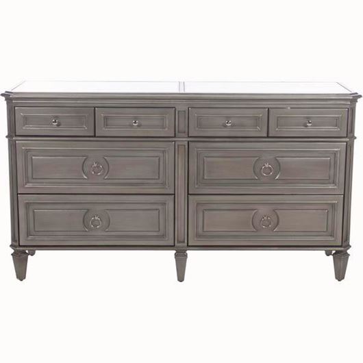 RIAM chest 8 drawers clear/silver