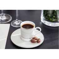 RUBEEN espresso cup & saucer set of 4 white/silver