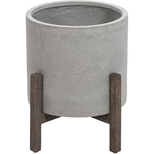 FICONSTONE planter with stand h33cm grey