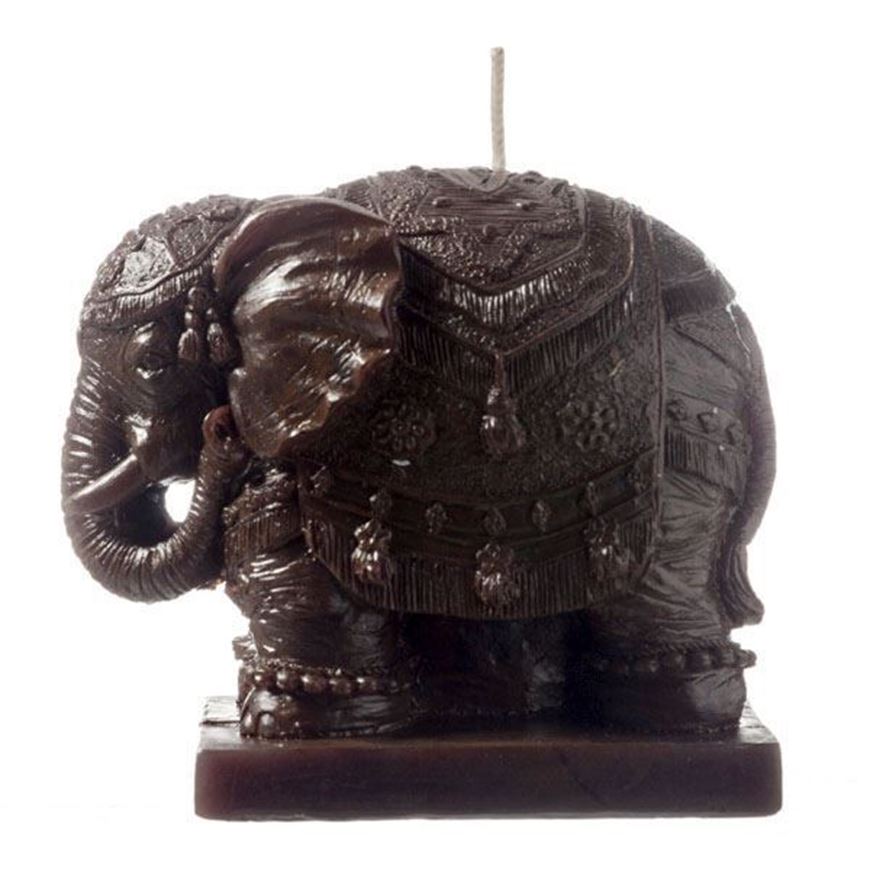 ELEPHANT candle h9cm brown