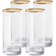 GULD hiball h15cm set of 4 clear/gold