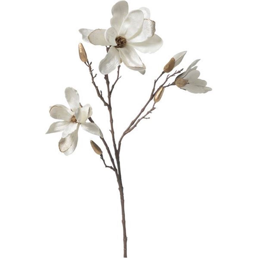 VELVET magnolia stem h86cm white