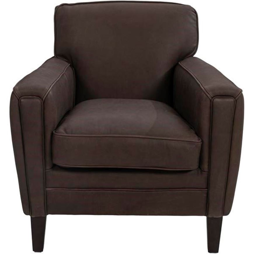 GREGORY armchair leather dark brown