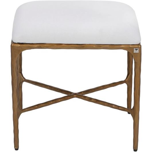 QUEEN dressing table stool 45x38 white/brass
