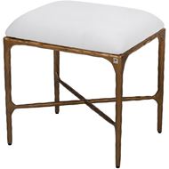 QUEEN dressing table stool 45x38 white/brass
