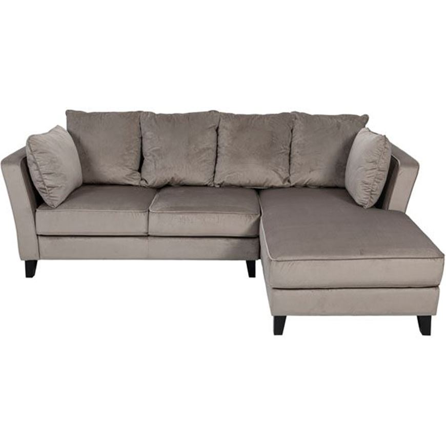 LOOS sofa 2.5 + chaise lounge Right microfibre taupe