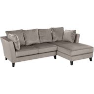 LOOS sofa 2.5 + chaise lounge Right microfibre taupe