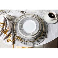 RUBEEN soup plate d24cm set of 4 white/silver