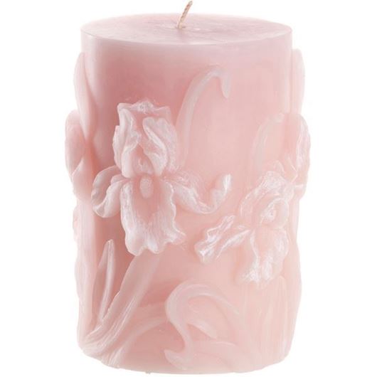 IRIS pillar candle 9x13 pink