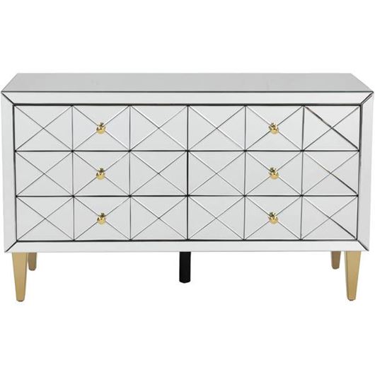 NIKI chest 6 drawers clear/gold