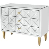 NIKI chest 3 drawers clear/gold