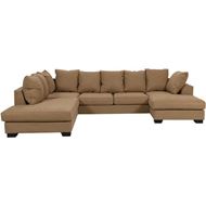 KINGSTON sofa U shape Left microfibre light brown