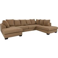KINGSTON sofa U shape Right microfibre light brown