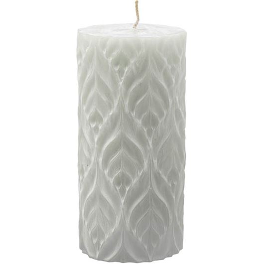 Picture of LEAVES pillar candle 8x16 green