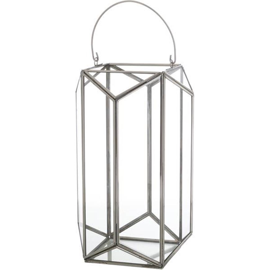 ZURI lantern h32cm clear/silver