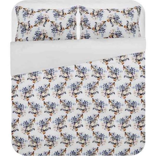 Picture of CIARA duvet cover set of 3 white/blue