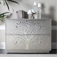 TREE of life chest 2 drawers silver