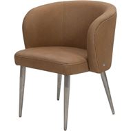 SIESTA dining chair leather brown/stainless steel