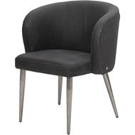 SIESTA dining chair leather grey/stainless steel
