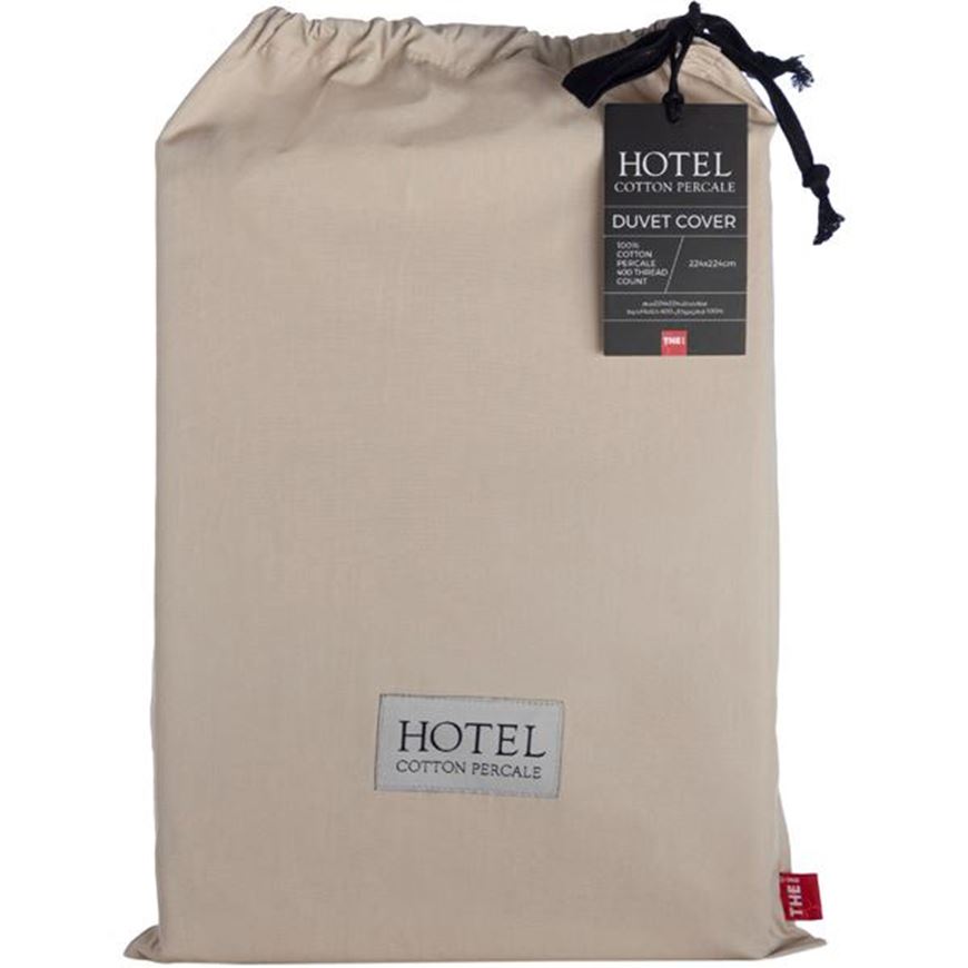 HOTEL Percale duvet cover 224x224 beige