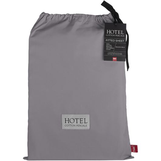 Picture of HOTEL Percale fitted sheet 180x200+39 dark grey