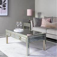 SALMI coffee table 120x60 clear/gold