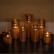 GLIMMER flameless candle 10x25 gold