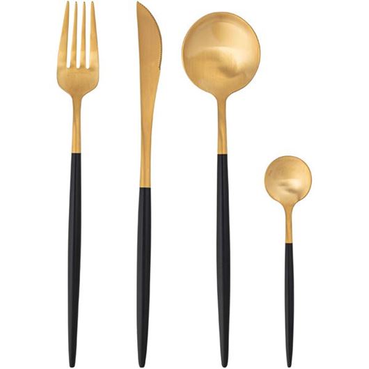 KALLEN cutlery set of 4 gold/black