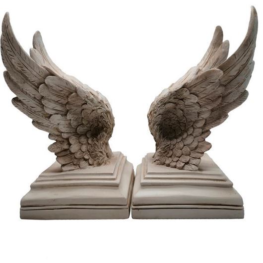 WINGS bookends white set of 2 - H21cm